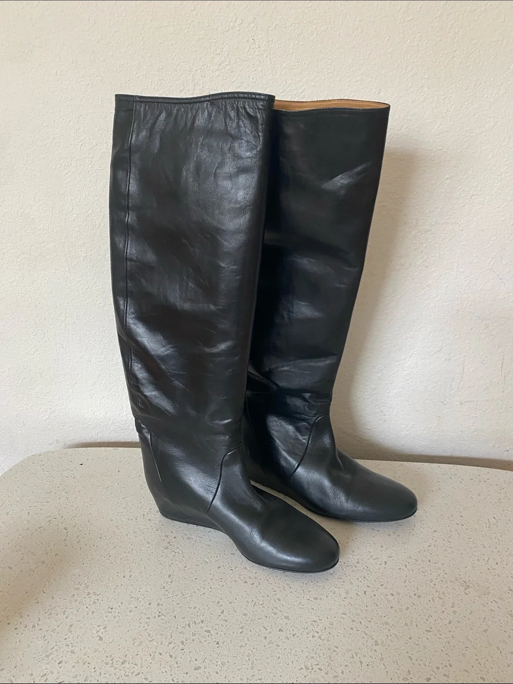 Lanvin Black Over-the-Knee Leather Boots